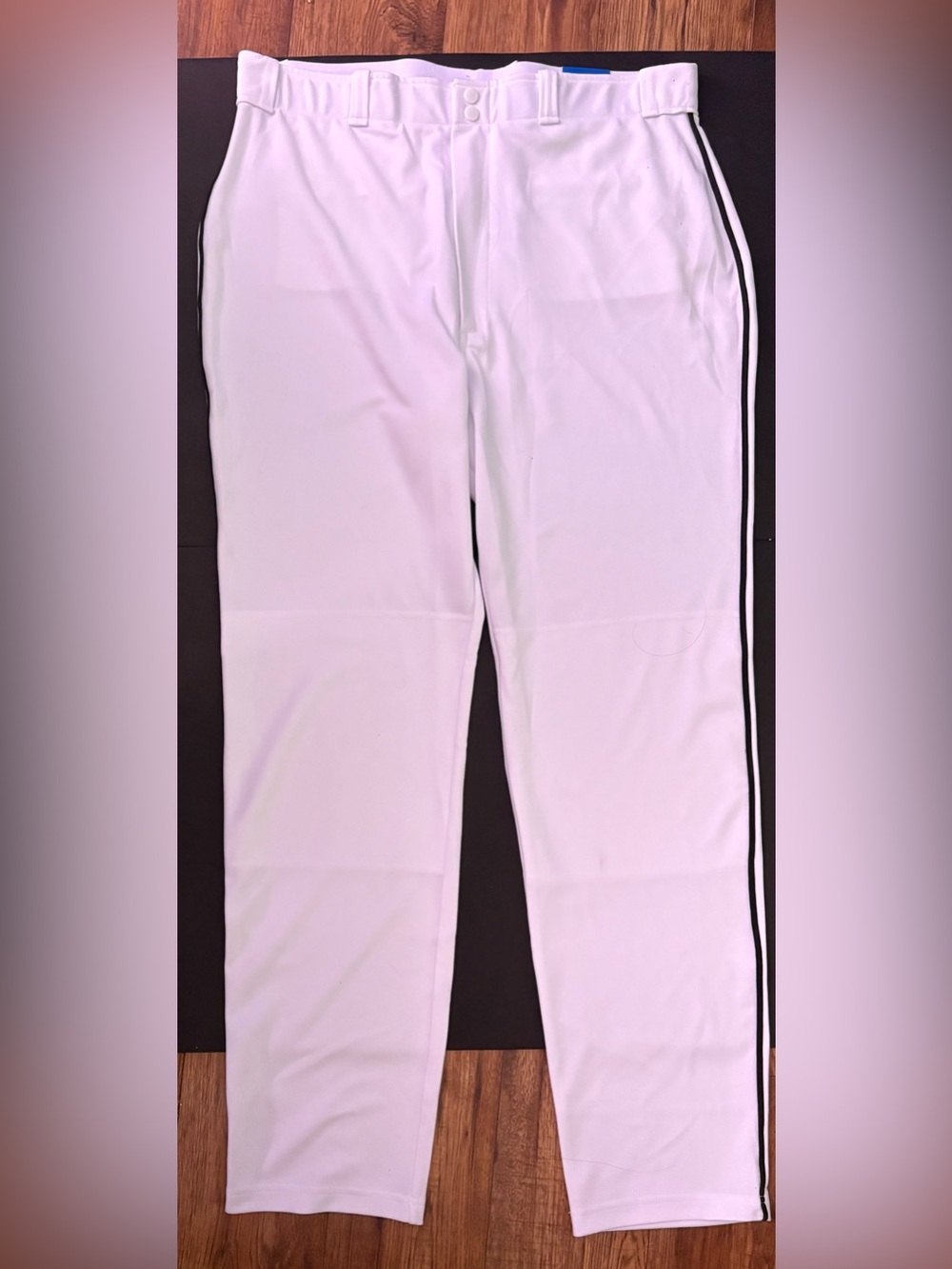 Rawlings White Baseball Pants with Black Logo Accent
